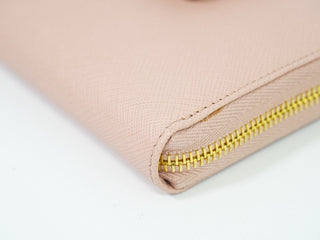 Prada Bow Zip Around Wallet Saffiano Leather