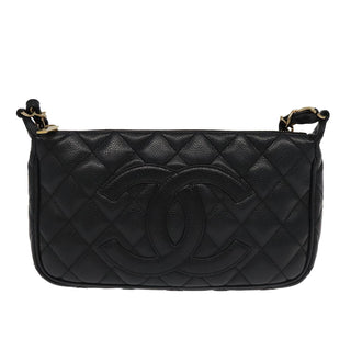 Chanel Timeless CC Chain Pochette Quilted Caviar