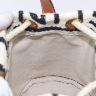 Celine Teen Drawstring Plein Soleil Bucket Bag Canvas with Leather