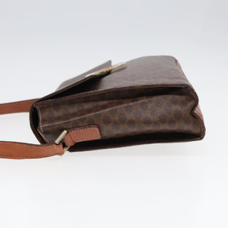 Celine Vintage Macadam Circle Logo Shoulder Bag Canvas and Leather