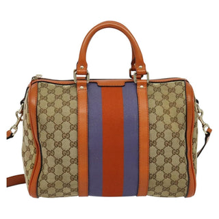 Gucci Vintage Web Boston Bag Canvas
