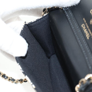 Chanel Flap Card Holder on Chain Quilted Printed Canvas