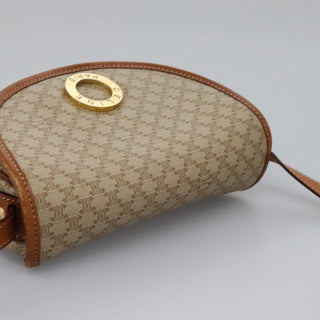 Celine Vintage Macadam Shoulder Bag Canvas and Leather