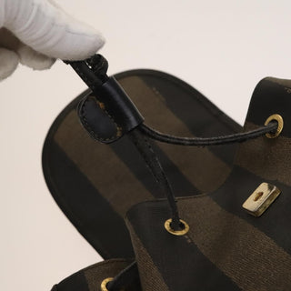 Fendi Pequin Front Pocket Backpack Coated Canvas