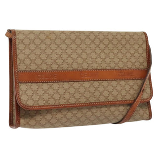 Celine Vintage Macadam Shoulder Bag Canvas and Leather