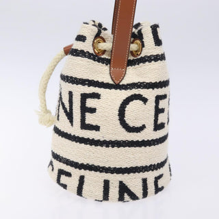Celine Teen Drawstring Plein Soleil Bucket Bag Canvas with Leather