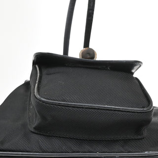 Gucci Vintage Bamboo Backpack Nylon and Patent Leather