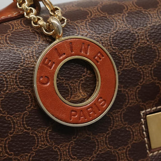 Celine Vintage Convertible Top Handle Bag Macadam Coated Canvas