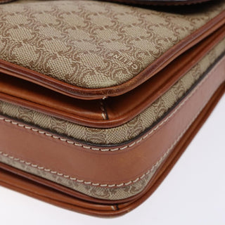 Celine Vintage Macadam Shoulder Bag Canvas and Leather