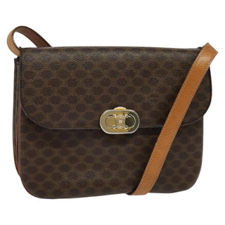 Celine Vintage Macadam Shoulder Bag Canvas and Leather