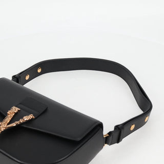 Versace Virtus Flap Messenger Bag Leather