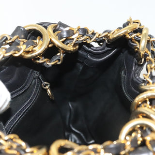 Chanel Vintage Drawstring Chain Bucket Bag Quilted Canvas