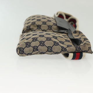 Gucci Vintage Double Belt Bag GG Canvas with Leather