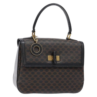 Celine Vintage Convertible Top Handle Bag Macadam Coated Canvas