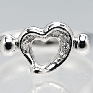Tiffany & Co. Elsa Peretti Open Heart Ring Platinum with Diamonds
