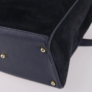 Gucci Vintage Bamboo Front Pocket Tote Suede