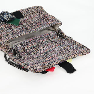 Chanel Camellia Flap Shoulder Bag Tweed