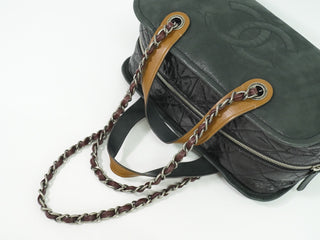 Chanel In the Mix Timeless Bowler Bag Iridescent Calfskin and Quilted Glazed Calfskin