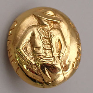 Chanel Mademoiselle Oval Button Earrings Clip-On Gold-plated