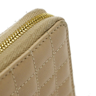 Celine C Charm Zip Around Wallet Quilted Leather