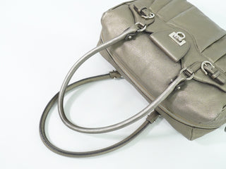 Salvatore Ferragamo Gancini Buckle Shoulder Bag Leather