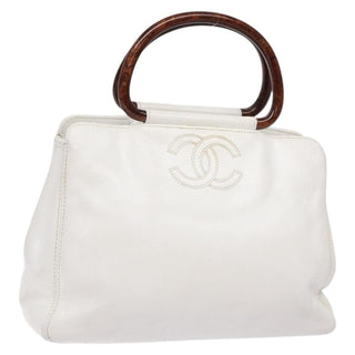 Chanel Vintage Wooden Ring Tote Leather