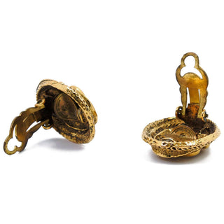 Chanel Vintage Round CC Clip-On Earrings Metal