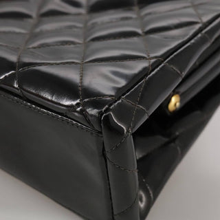 Chanel Vintage Chain Frame Bag Quilted Patent