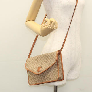 Celine Vintage Macadam Shoulder Bag Canvas and Leather