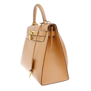 Hermes Kelly Handbag Light Chamonix with Gold Hardware