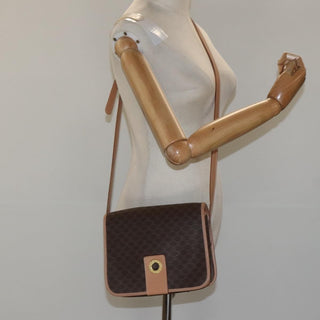 Celine Vintage Macadam Shoulder Bag Canvas and Leather