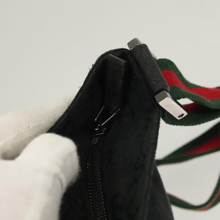 Gucci Web Strap Zip Messenger Bag GG Canvas