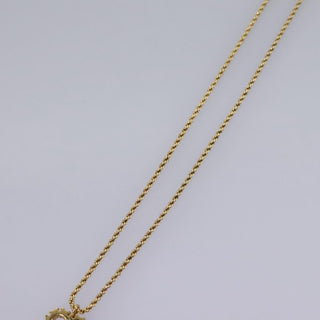 Christian Dior Logo Heart Pendant Necklace Metal with Crystal