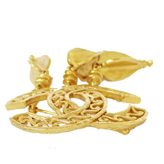 Chanel Vintage CC Fringe Brooch Metal