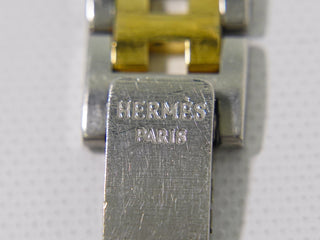 Hermes Clipper Quartz Watch Stainless Steel with Plated Metal and Mother of Pearl