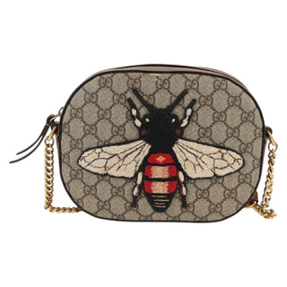 Gucci Chain Crossbody Bag Blooms Print GG Coated Canvas