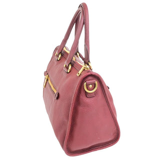Prada Front Zip Convertible Satchel Vitello Daino