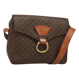 Celine Vintage Macadam Shoulder Bag Canvas and Leather