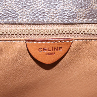 Celine Vintage Macadam Circle Logo Shoulder Bag Canvas and Leather