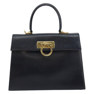 Salvatore Ferragamo Gancini Convertible Top Handle Bag Leather