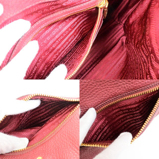Prada Front Zip Convertible Satchel Vitello Daino