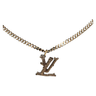 Louis Vuitton LV Wood Pendant Necklace Metal