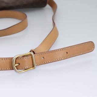 Celine Vintage Macadam Circle Logo Shoulder Bag Canvas and Leather