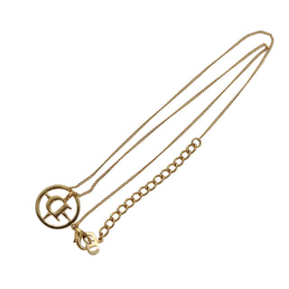 Christian Dior D logo Pendant Necklace Metal