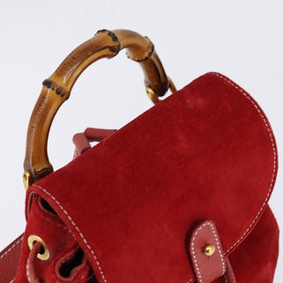 Gucci Vintage Bamboo Backpack Suede