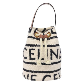 Celine Teen Drawstring Plein Soleil Bucket Bag Canvas with Leather