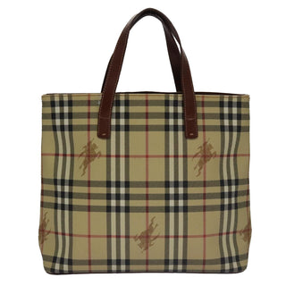Burberry Top Handle Tote Haymarket Coated Canvas
