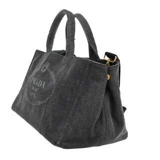 Prada Canapa Convertible Tote Denim