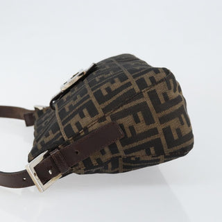 Fendi Vintage Pocket Shoulder Bag Zucca Canvas
