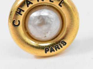 Chanel CC Hoop Clip-On Earrings Crystal Embellished Metal